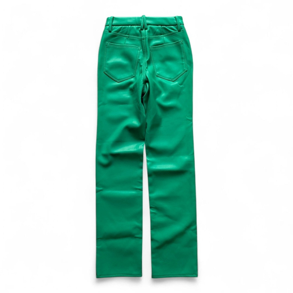 Good American Icon Fit Faux Leather Pants | Bright Green Sz 4 / 27 | Over-Heel F - Picture 7 of 16